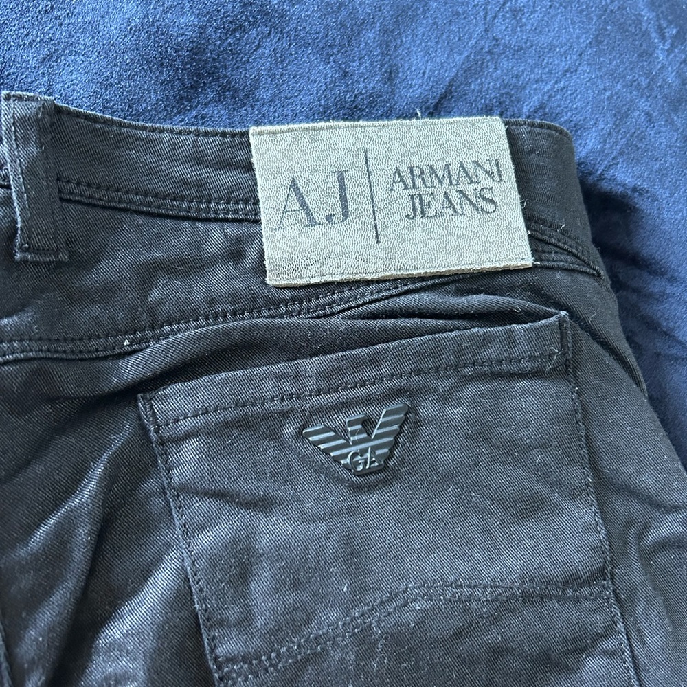 Armani Jeans shiny black jeans